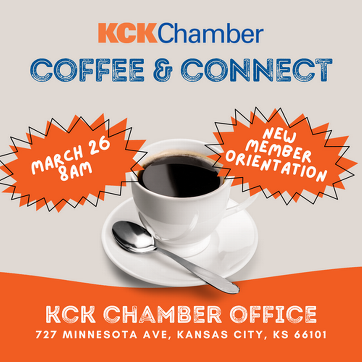 Coffee & Connect/New Member Orientation Mar 26, 2024 KCK Chamber
